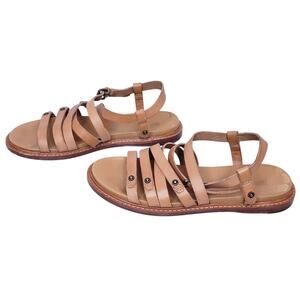 *READ* FRYE ? Alexa or Andora Strappy Sandals Leather Tan Women's Size 8.5~VGUC
